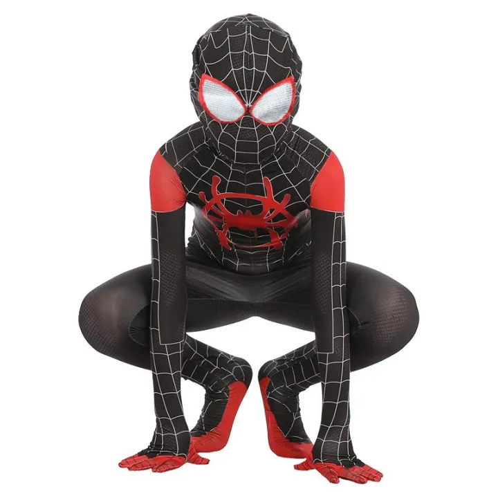 Nature Star New 2019 Kids Spider-Verse Miles Morales Cosplay Costume Zentai Pattern Bodysuit Suit Jumpsuits