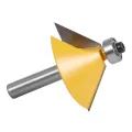 LKPCIGCXM 2Pc 8mm Shank Large 45 Degree Chamfer&Bevel Edging Router Bit Wood Cutting Tool Woodworking Router Bits. 
