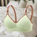 Adjustable Close-fitting Wireless Deep V Bra Shockproof Anti-sagging Brassiere for Women Thin Gathered Breasts Push Up Underwear Girls Ladies. 