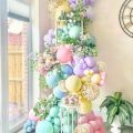 120-Piece Pastel Rainbow Balloon Garland Set – DIY Party Kit. 