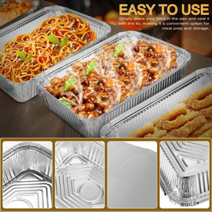 10/25pcs%203500ml%20Rectangular%20Tinfoil%20BBQ%20Special%20Thickened%20Bowl%20Tray%20And%20For%20Baking%20Disposable%20Aluminum%20Foil%20Packaging%20Box.%20-%20Image%209