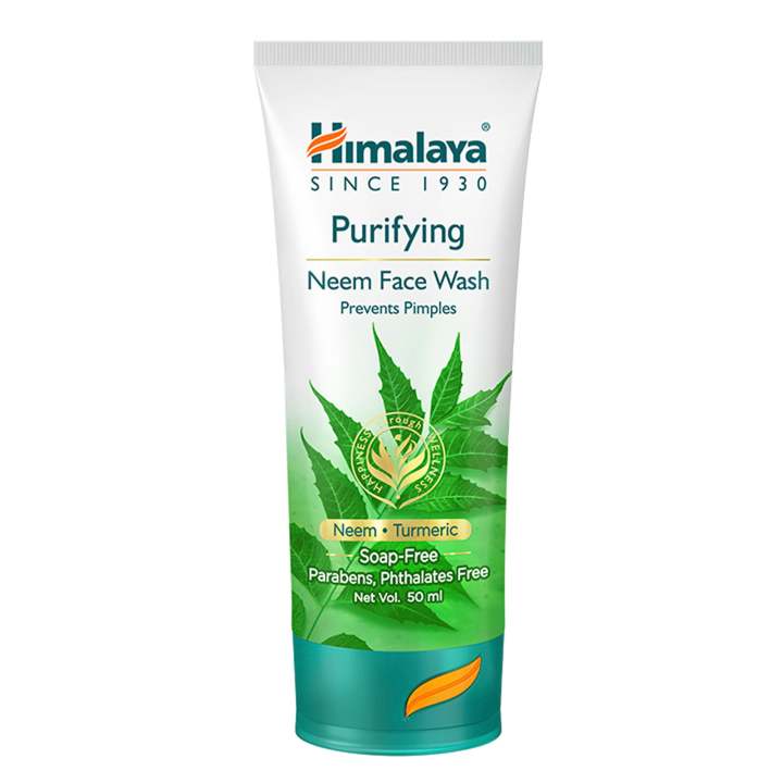 Himalaya Purifying Neem Face Wash 50ml For Men And Women With Turmeric To Clear Pimples And Blackheads