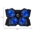 USB Powered Slim Flat Notebook Laptop Cooler Cooling Pad Radiator with LED Four Fans for 17inch Laptop. 