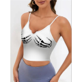 Women'S Sleeveless Camisole Top Halloween Skull Hand Print Short Camisole Top. 