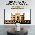 WANBO T4 Projectors (Auto Focus + Auto Keystone) Native 1080P Full HD 4K HDR, Official Android 9.0 | 450 ANSI Lumens | Dust Proof Engine | Dual Wifi-6G| Bluetooth | 1GB RAM 16GB eMMC. 