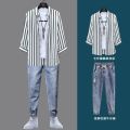 Men's Casual Sports Suit Men's Suit Matching Handsome Trendy Summer2023New Fashion Boys' Clothes. 