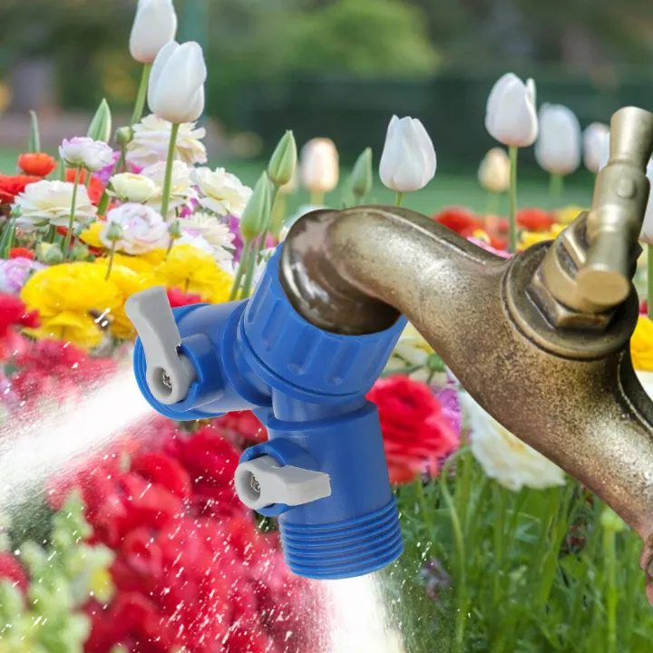 【ZOSR】Y-Shaped Connector Corrosion-resistant High-strength Acid-proof Y-Shaped Hose Connector Two-way Valve Distribution Interface for Garden Courtyard