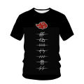 Japanese Boy Naruto Anime T-shirt, Fashionable Short Sleeved Shirt Children's Leisure Cool Kakashi Summer 3d Printed Boy T-shirt. 