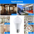 85-265V E27 PIR Motion Sensor Lamp 12W Bulb with Motion Sensor Infrared Motion Detector Security Light Warm Light. 