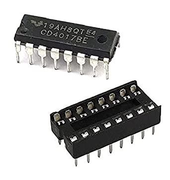2pcs CD4017 DIP IC and 16 Pin IC Base Decade Counter Divider