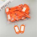 10pcs/Set Classic Tags Labels Key Chains Reusable Plastic Baggage Luggage Tags With Split Ring Label Window For Diy Name Number. 