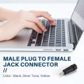 Yellow Tip 4.0x1.7 mm Male Plug to 5.5x2.1mm Female Jack DC Connector Black. 