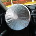 【White】 Wheel Cover Sunscreen Insulation Side Sun Shade Auto Car Steering Wheel Sunshade Side Window Shade Silver Coated. 