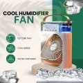Portable Ice cube Air Conditioner Fan Mini Evaporative Air Cooler with 7 Colors LED Light 1/2/3 H Timer 3 Wind Speeds and 3 Spray Modes. 
