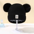 Winter Children Warm Baby Knitted Hats With Pom Pom Kids Knit Beanie Hats Solid Color Children's Hat For Boys Girls Accessories. 