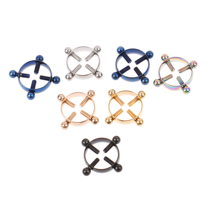 2Pcs%20Round%20Nipple%20Piercing%20Jewelry%20Non%20Piercing%20Nipple%20Ring%20Fake%20Screw%20Nipple%20GENGLI%20-%20Image%202