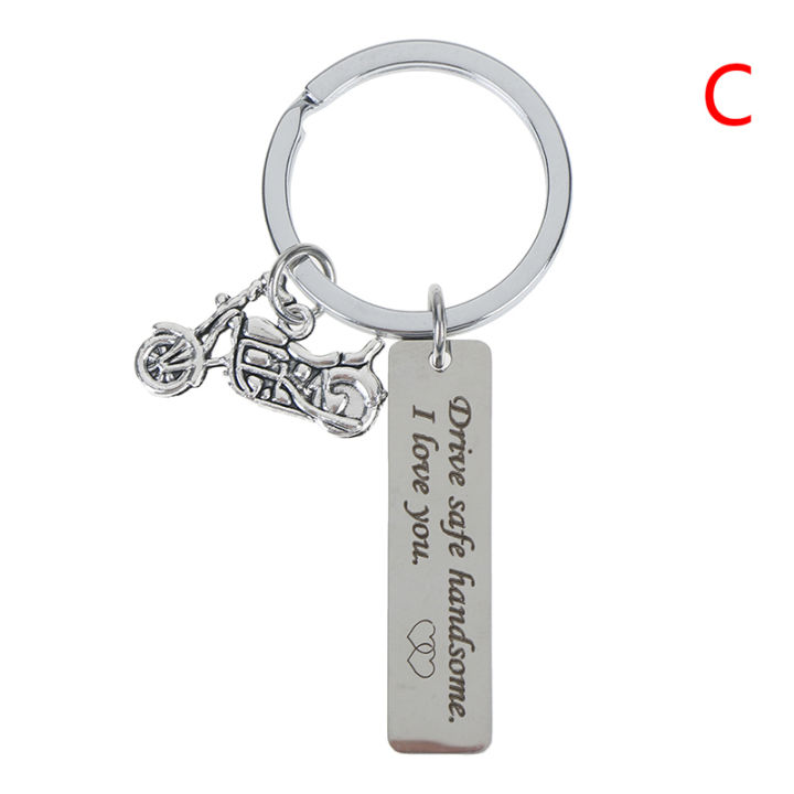 Drive safe handsome I love you trucker key ring gift for husband boys