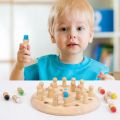 memory chess Kids Wooden Memory Chess Match Stick Montessori Board Game Educational Color Cognitive Learning Toys Block Puzzle Game GiftWooden Toys. 