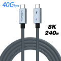 40gbps thunderbolt4 type c 240w USB4 fast charging cable compatible thunderbolt 3 USB c data transfer cable 8K for MacBook Dock. 