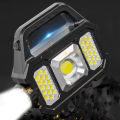 LED Flashlight Searchlight Built in Waterproof Solar Power Bank Glare Flashlight With Side Camping. 