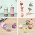 Portable Baby Food & Milk Powder Container 3 Separate Layers of Storage for Different Items. 