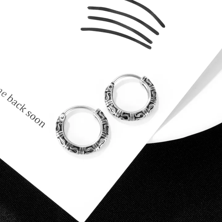 Qingwen%20personality%20hip-hop%20style%20stainless%20steel%20earrings%20irings%20titanium%20steel%20earrings%20for%20men%20earings%20men's%20accessories%20ring%20Korean%20airrings%20punk%20hikaw%20for%20boys%20Black%20Cross%20-%20Image%203