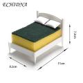 Fun Little Bed Sponge Holder Creative Kitchen Sponge Holder with Drain Stand Keep Sink Area Neat Tidy Non-slip Sponge Holder. 