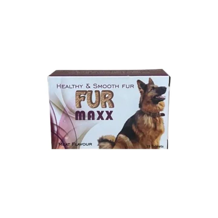 Greenvet Fur Maxx – 30 Tablets (Meat Flavour) For Healthy, Smooth & Glossy Fur in Dogs & Cats
