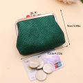 Vintage Double Layer PU Bright Grid Short Wallet Women's Small Coin Purse Creative Card Pack Student Mini Money Bag. 