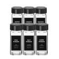 6Pcs Spice Bottle Set 120ml Label Kitchen Seasoning Storage Jars. 