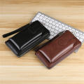 Leather Wallets for Men Zipper Capacity Wallets Card Holder. 