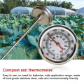 3X Long Stem Compost Soil Thermometer - Fast Response Stainless Steel 20 Inch - Measuring Probe - Fahrenheit and Celsius. 