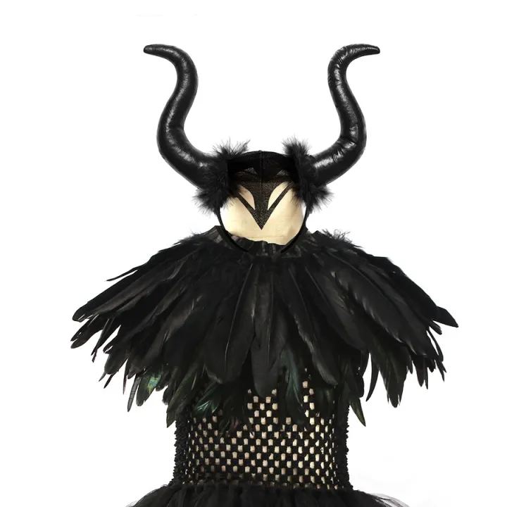 Halloween%20Costume%20Maleficent%20Tutu%20Dress%20For%20Girls%20Cosplay%20Evil%20Queen%20Black%20Mesh%20Princess%20Dress%20Kids%20Crow%20Wand%20Maleficent%20-%20Image%206