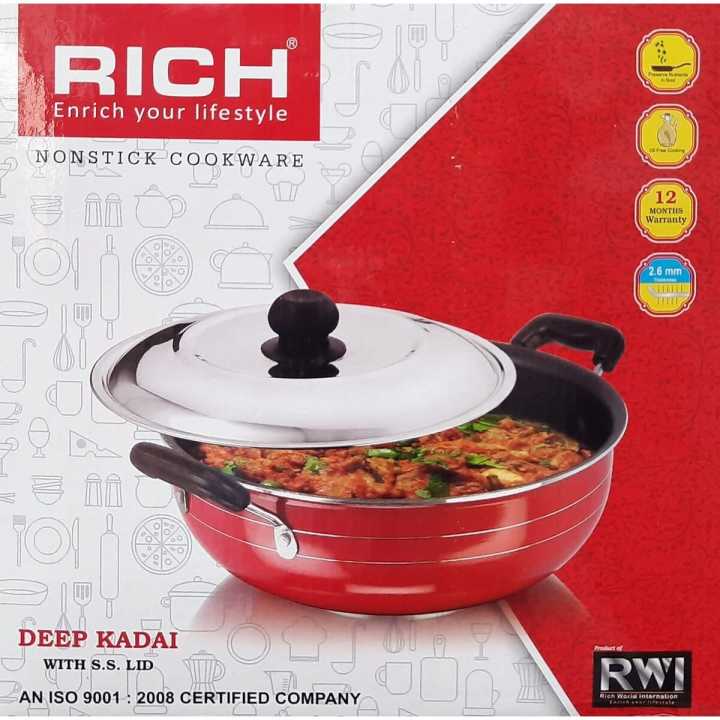 RICH%20Nonstick%20Deep%20Kadai%20With%20Stainless%20Steel%20Lid%2023cm,%2025cm,%2027cm%20-%20Image%203