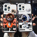Jizetin for iPhone X / iPhone XS Back Cover Crystal Transparent Mechine Astronaut Soft Full Camera Cover Protection Phone Cases. 