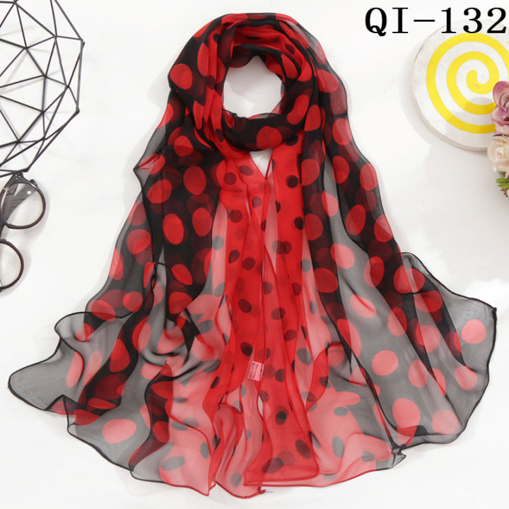 Hot%20Fashion%20Women%20Foulard%20Bandana%20Dot%20Scarf%20Chiffon%20Georgette%20Long%20Shawl%20Summer%20Scarf%20Sunscreen%20Elegant%20-%20Image%203