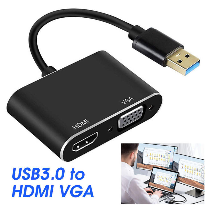 Plug-and-play USB3.0 to HDMI VGA video adapter Multi-functional High ...