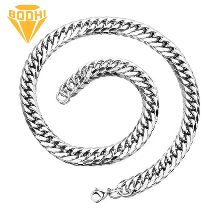 Men Jewelry Men's ium Steel Hip Hop Style Necklace Wide Chain Lustrous Hypoallergenic Jewelry for Club Party Buyers' Favorite Metal Jewelry