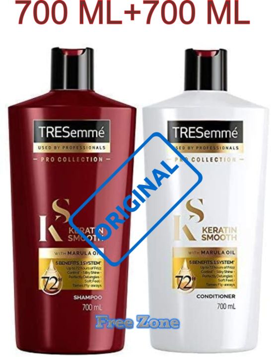 TRESemme ® KERATIN Smooth Shampoo (UK) & Conditioner (UAE) 700ML +700ML with Marula Oil for Soft and Shiny Hair (Tks7)