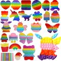 Popit Toys l RANDOM DESIGN l Rainbow Push Pop Its Bubble Fidget Sensory Toy, Bubble Popping Fidget Toy, Fidget Popper Stress Relief and Anti-Anxiety Tools for Boys Girls Kids Adults. 