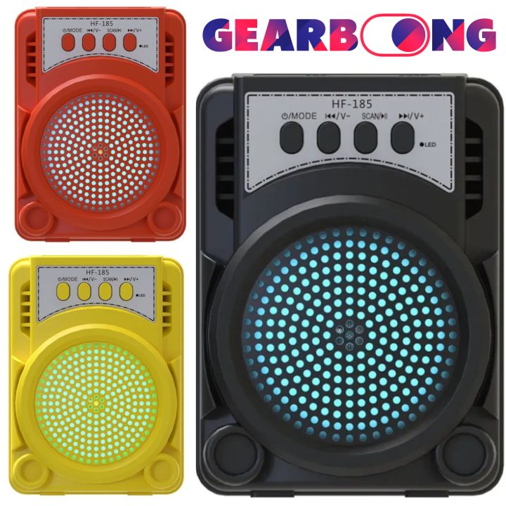 HF-185 Wireless Bluetooth 3 Inch Portable Speaker with FM Radio, and USB INPUT with LED Light Outdoor Indoor Audio Party Mini Speaker