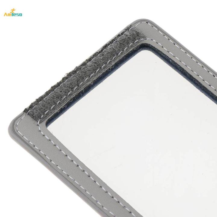 Badge Holder, Lather ID Badge Card Holder Wallet with 2 Card