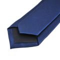 2 Pcs Casual Necktie Polyester Narrow Neck Tie Skinny Solid Dark Thin Necktie, Black & Blue. 