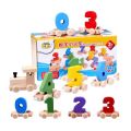 Digits Number 0-9 Train Toy Wooden Set. 