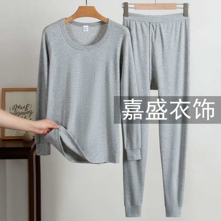 100%25Men's%20and%20Women's%20Pure%20Cotton%20Long%20Johns%20Top%20&%20Bottom%20Thin%20Suit%20Cotton%20Jersey%20Mid-round%20Neck%20Bottoming%20Middle-Aged%20and%20Elderly%20Thermal%20Underwear%20-%20Image%202