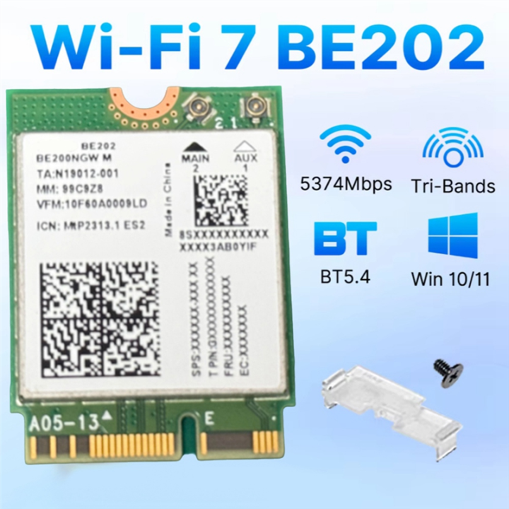 7 BE202 M. 2 Network Card Bluetooth 5.4 2400Mbps Tri-Band 2.4G/5G/6GHz ...