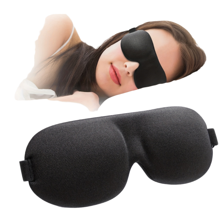 3D Sleep Mask 100% Blackout | Zero Eye Pressure Contoured Design | Adjustable Strap Side Sleeper | Travel Nap Night Shift Yoga | Carry Pouch Included | 21x9x3cm