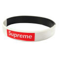 Supreme Two Tone White & Black Silicone Mens & Womens Unisex hand band Wristband Bracelet. 