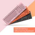 DSK100 Wired Keyboard 104 Keys Office Gaming Keyboard Ergonomic Keyboard with Mechanical Hand Feel White Backlight Orange. 
