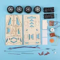 DIY RC Car Toys Assembly Wooden Building Vehicle Toys Racing Car Toy Scientific Experiment Model Kits Gift for Kids. 